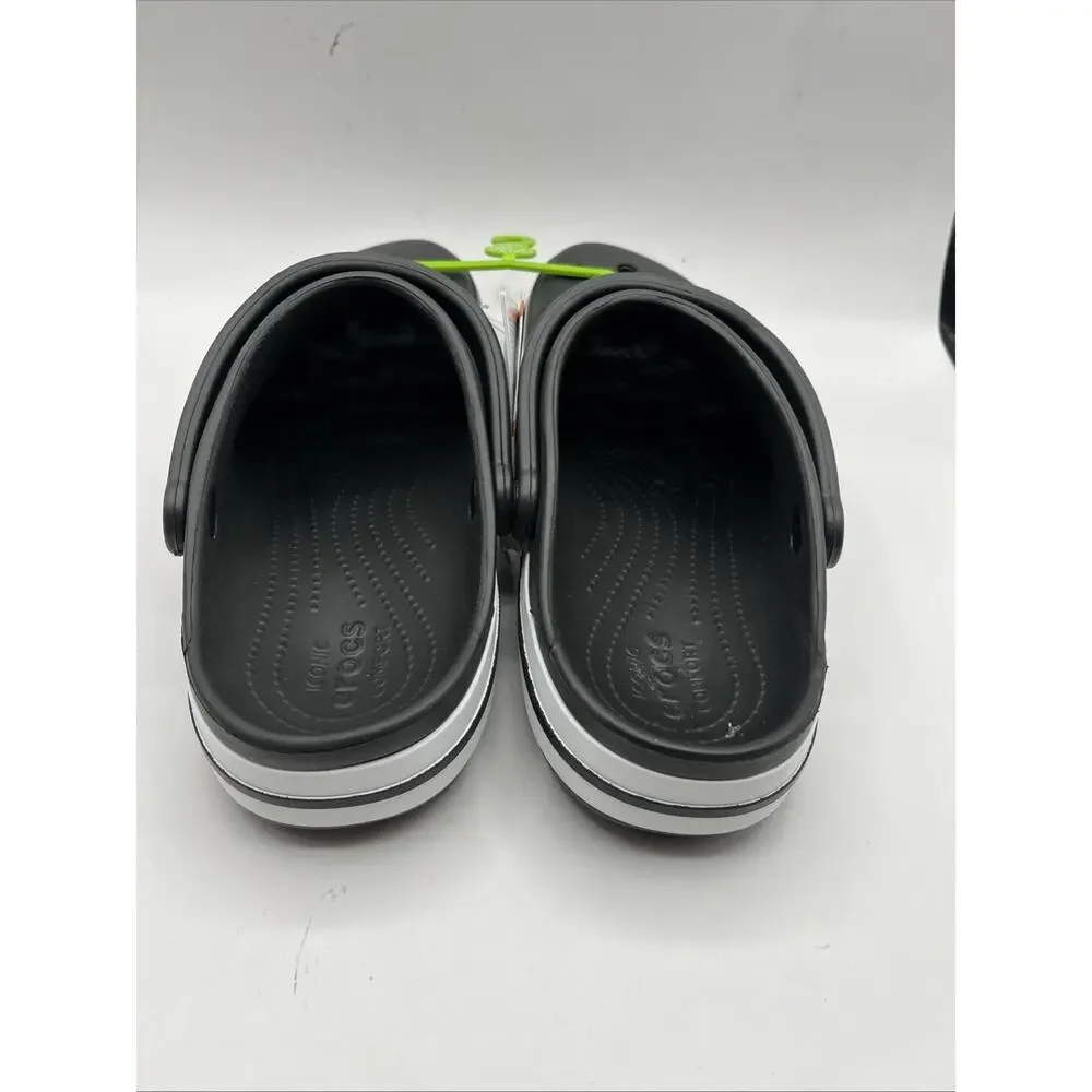 New Crocs Mens Sz 10 Adult Bayaband Clogs, Black/White 205089-066